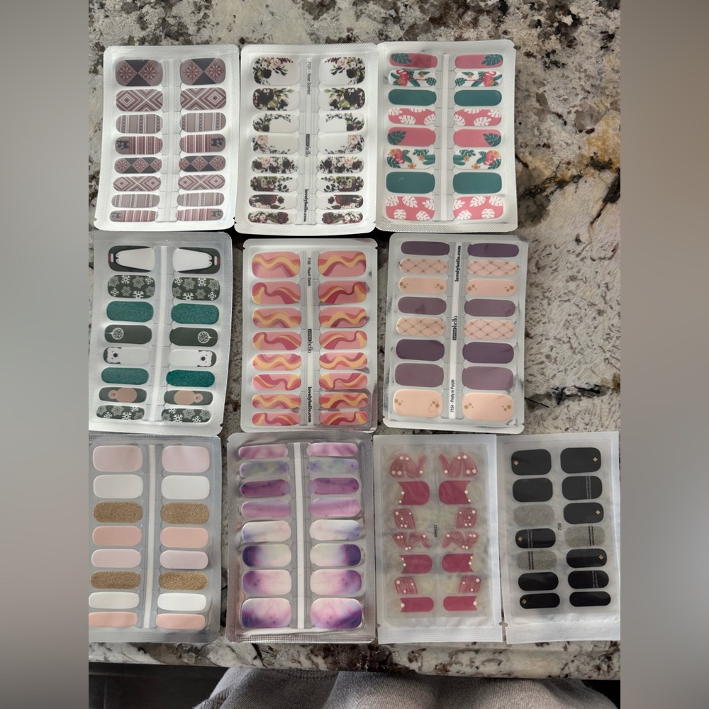 Assorted Nail Wraps Variety Pack - Floral, Marble, Glitter